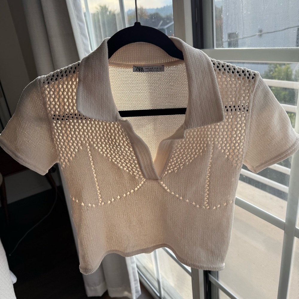 SPRING SALE! Zara OffWhite Knit Cropped Top